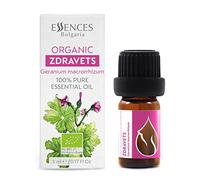 Essences Bulgaria Organic Zdravets Essential Oil 5ml | Geranium macrorrhizum | 100% Pure and Natural | Undiluted | Therapeutic Grade | Family Owned Farm | Steam-Distilled | Non-GMO | Vegan