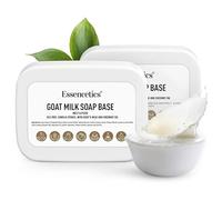 Essencetics 2 LB Organic Glycerin Soap Raw Soap Made of Organic Goat Milk Soap Base Melt and Pour Soap Base Raw Soap SLS Free Soap Block for Soap Casting Opaque White Goats Milk Soap Base