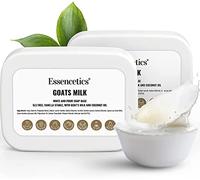 Essencetics Glycerine Soap Raw Goat Milk Soap Base Melt and Pour Soap Base Raw Soap SLS Soap Block for Soap Casting Opaque White Goats Milk Soap Base 1 kg