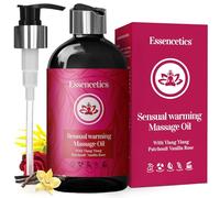 Essencetics Sensual Warming Massage Oil for Couples - Organic Aromatherapy Body Massage Oil with Ylang Ylang, Patchouli & Vanilla - Relaxing Massage Therapy - 8 oz