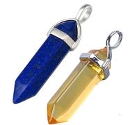 Essenciales Lapis Lazuli Pendant | Intense Blue Natural Stone | Artisan Bohemian Style | Adjustable Chain Included | Energy Charm, 32, Stone, Lapis Lazuli