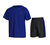 Essenclo Boys Athletic Shorts and Performance T-Shirt Crew Neck Boy Clothes Set, Summer Kids Outfit Size 3-16 (2 Pcs Set) - E1002 - Royal Blue - 13-14