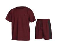 Essenclo Boys Athletic Shorts and Performance T-Shirt Crew Neck Boy Clothes Set, Summer Kids Outfit Size 3-16 (2 Pcs Set) - E1002 - Heather Wine - 9-10