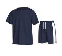 Essenclo Boys Athletic Shorts and Performance T-Shirt Crew Neck Boy Clothes Set, Summer Kids Outfit Size 3-16 (2 Pcs Set) - E1002 - Navy - 9-10