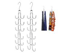 EssenFlolis 2 Pack Metal Scarves & Ties Organiser, 6 Layers 12 Hooks