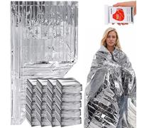 Essenhome 50 Pcs Emergency Blankets,Thermal Foil Sauna Blanket,Emergency Mylar Thermal Blanket,Gigantic Space Blanket 82*52 in. Survival Blankets for Camping, Hiking, Survival, Marathons and Car Use