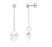 ESSENS - Swarovski Drop Crystal dandle Earrings - "Love Swarovski By Essens" Collection - Swarovski Crystal, Cubic Zirconia and Sterling Silver 925 - Women's Jewelry
