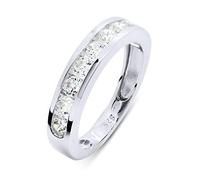 Essens - Wedding Ring 4 mm - Half Eternity Prestige Jewels Collection - Sterling Silver 925 and Cubic Zirconia - Women's Jewelry