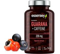 Essensey Guarana + Caffeine | 90 Capsules | Natural Energy Boost & Focus Supplements | 150mg Coffeine | 228mg Guarana Seed Extract | Vegetarian Formula