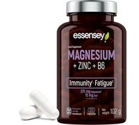 Essensey Magnesium + Zinc + Vitamin B6 Complex - Magnesium Supplements - Immune Support, Energy Boost, and Bone Health - Vegan - 120 Capsules