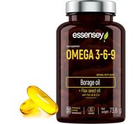 Essensey Omega 3 6 9 Complex 90 High Strength Vegan Capsules | Complex Dietary Supplement | Natural Fatty acids | Triple Omega 369 with EPA, DHA & ALA from Borage, Fish, Linseed Oil