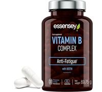 Essensey Vitamin B Complex -11 Active Ingredients - Biotin, Folic Acid - Revive Your Energy, Beat Fatigue and Improve Your Mood with 8 B Vitamins - 90 Vegetarian Capsules