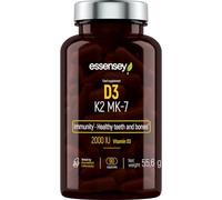 Essensey Vitamin D3 K2 MK-7 - Dietary Supplement Helps Maintain Healthy Teeth and Bones - 100% of Daily Vitamin K Requirement - Muscle Function - Immunity - Proper Blood Clotting - 90 Capsules
