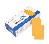 Essential #1 500 Piece Coin Envelopes 2.25" x 3.5" with Gummed Flap, Small Parts Envelope for Home and Office Use (Brown -500)