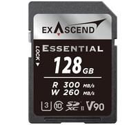 Essential 300MB/s 128GB SDXC UHS-II V90 SD Memory Card Cinema Quality 8K UHD up to 260MB/s Write Speeds, 300MBs Read UHS-II, Class 10, U3, V90 Camera SD Memory Card (UHS-II V90, 128GB)