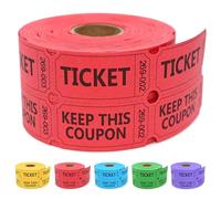 ESSENTIAL 500 Raffle Tickets Double Roll, Raffle Tickets Roll with Name and Phone Number, for Raffle, Events, Classroom, Entry, Class Reward & Door Prize (Red)