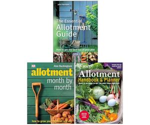 Essential Allotment Guide, RHS Allotment Handbook & Planner and Allotment Month by Month [Hardcover] 3 Books Collection Set