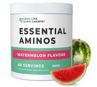 Essential Amino Acids Powder, Full Spectrum EAA & BCAA Drink for Muscle Recovery, Watermelon Flavour, 60 Servings, High Strength Intra Workout Supplement, UK Made - Love Life Supplements
