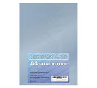 Essential Arts A4 Clear Acetate 240 Micron Pack of 10 Sheets. Extra Thick PVC Binding Cover Ideal for Etching, Craft, Stencils Picture Frames and Gifts