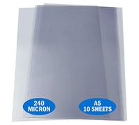 Essential Arts A5 Clear Acetate 240 Micron Pack of 10 Sheets. Extra Thick PVC Binding Cover Ideal for Etching, Craft, Stencils Picture Frames and Gifts - 148x210mm