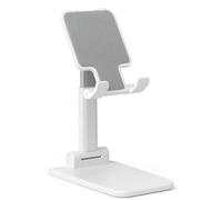 Essential Aura Premium Adjustable Cell Phone Stand, Foldable Desk Phone Holder for iPhone 16 15 14 13 12 11 Pro Max, Galaxy S25 S24 (White)