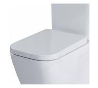 Essential Bathrooms Essential Fuchsia Toilet Seat & Cover, Square Shape, Soft Close Hinge, White