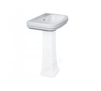 Essential Bathrooms Essential Iris Pedestal Basin Only, 550mm Wide, 2 Tap Holes, White - EC2002 Pedestal: Not Required