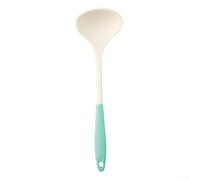 Essential Cooking Tools Heat Resistant Silicone Spatula and Soup Spoon Set (C White and green)