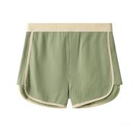 Essential Cotton Low Rise Men's Underwear Ribbed Boxer Briefs and Shorts (L Green)