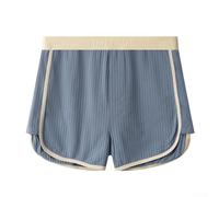 Essential Cotton Low Rise Men's Underwear Ribbed Boxer Briefs and Shorts (XL Gray blue)