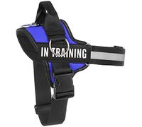 Essential Dog Harness, No Pull Pet Harness with 3 Side Rings for Leash Placement, No Choke, Reflective, Adjustable Pet Vest, Easy On-Off & Improved Control Handle, Training, Walking, Running Blue