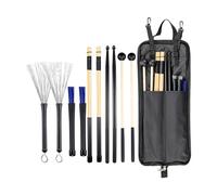Essential Drumming Gear for Musicians Sticks Brushes Mallets Wood Rods with Waterproof Drumstick Bag Large Capacity Drumsticks Set Drum Accessories Comfortable Grip Brushes