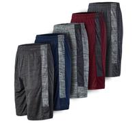 Essential Elements 5 Pack: Men's Active Performance Athletic Basketball Gym Cationic Shorts with Pockets - Multi - X-Large