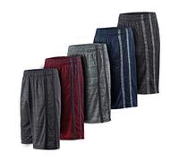 Essential Elements 5 Pack: Men's Active Performance Athletic Basketball Gym Cationic Shorts with Pockets - Multi - Large
