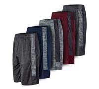 Essential Elements 5 Pack: Men's Active Performance Athletic Basketball Gym Cationic Shorts with Pockets - Multi - X-Large