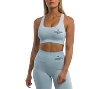 Essential Encore Workout Set 2 Piece Outfits Women - Scrunch Bums Leggings Gym and Seamless Bra, Plus Size Gym wear for Women - Yoga Clothes (Light Blue, Small)