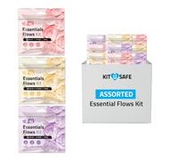 Essential Flows Period Kit - Assorted Colors with Pads, Liners & Wipes (30, Regular)