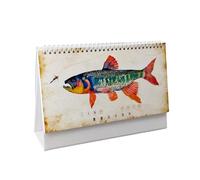 Essential Fly Fishing Baits Types 2026 Desk Calendar 12 Month Planner Decorative Piece Fishing Calendar