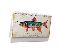 Essential Fly Fishing Baits Types 2026 Desk Calendar 12 Month Planner Decorative Piece Paper Craft