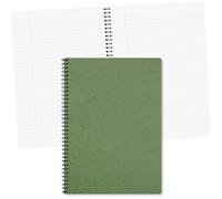 Clairefontaine 781453C Age Bag Collection A Green Spiral Notebook - A4 21x29.7 cm - 100 Lined Pages with Margin - White Paper 90 g - Glossy Card Cover Leather Grain