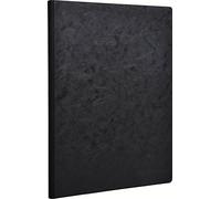 Clairefontaine - Ref 791461C - Age Bag Clothbound Notebook (192 Pages) - A4 Size, Lined Rulings, 90gsm Brushed Vellum Paper - Black Leather Effect Cover