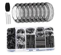Essential Hair Styling Set for Dancers 260 Pieces Elastic Rubber Bands and Invisible Hair Net for Various Hairstyles Ballet Bun Set