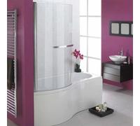 Essential Hampstead P Shaped Shower Bath & Screen 1700 X 900mm Left Hand White