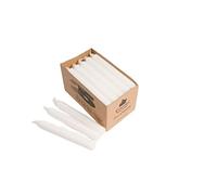 Essential Housewares 25 White Candles Long Burning 6-7 Hours Premium Classic Unscented Dinner Candles for Home Decor, Weddings & Events. Pack of 25 Candle Sticks.