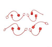 Essential Hydraulic Coupling Dust Cap Set 4 Red Rubber Covers for Protecting Hydraulic Systems from External Elements (1/2inch)