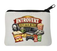 Essential Items for the Introvert Lifestyle Neoprene Coin Purse Pouch 10x11cm White