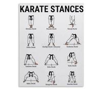 Essential Karate Stances Chart Poster For Dojo Workout Room Canvas Wall-Art