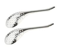 Essential Kitchen Strainer and Mesh Seive,2 Pcs Slotted Spoons Caviar Colander Spoon Stainless Steel Slotted Serving Spoon Small Slotted Skimmer Strainer Scoop for Egg Pasta Cooking Spoon