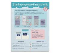 Essential Lactation Reference Poster The Educational New Parents Gift Breast Milk Storage Chart for Pumping Moms(Unframed,16x24inch(40x60cm))