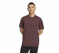 adidas Men's Essentials Linear Single Jersey TEE, Shadow Brown/Black, M